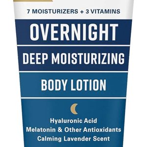 Gold Bond Overnight Deep Moisturizing Lotion, 8 oz., Skin Therapy Lotion With Calming Lavender Scent