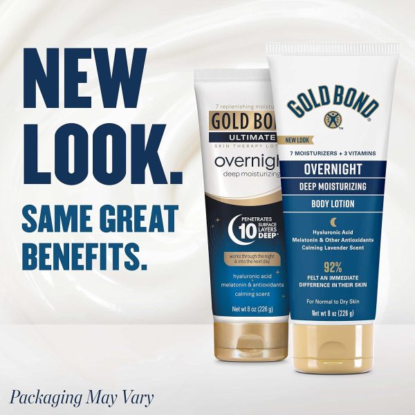 Gold Bond Overnight Deep Moisturizing Lotion, 8 oz., Skin Therapy Lotion With Calming Lavender Scent - Image 4