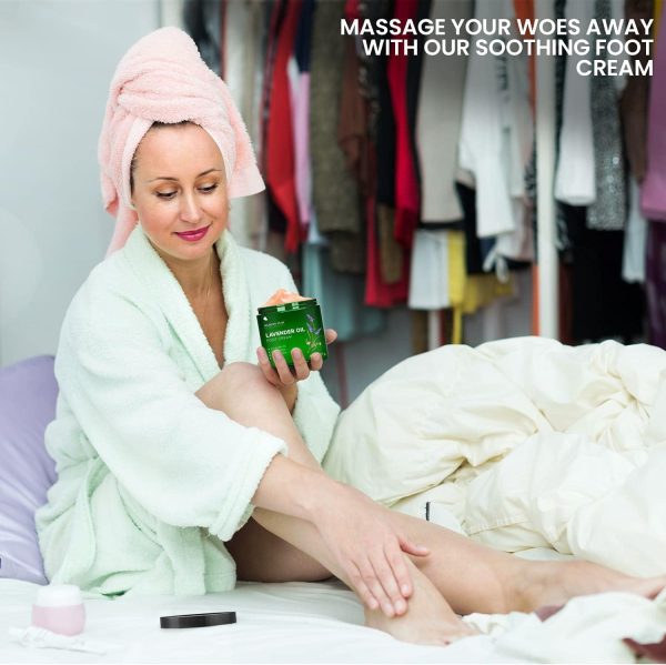 MAJESTIC PURE Lavender Oil Foot Cream, Warming Cream - Calluses, Dry Cracked Feet, Hands, Heels, Elbow, Nails, and Knees - Softens & Moisturizes Skin - 8 oz - Image 3