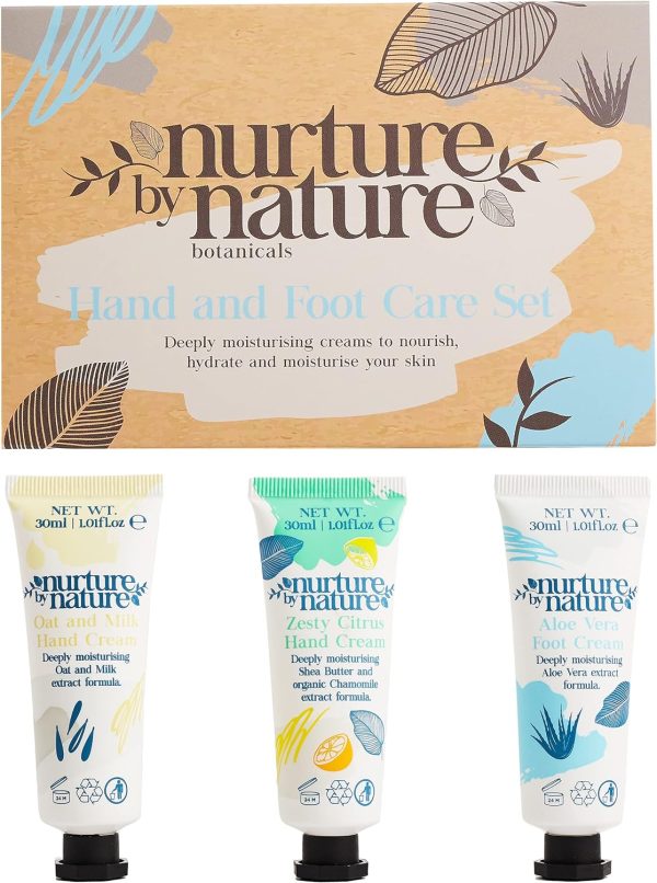 Nurture by Nature Hand & Foot Lotion Set, Mothers Day Gifts, Shea Butter Hand Cream for Dry Hands with Aloe Vera & Vitamin E, Hand Lotion Travel Size, Moisturizing Hand Cream Set for Women