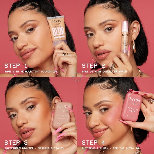 NYX PROFESSIONAL MAKEUP Buttermelt Powder Blush, Fade and Transfer-Resistant Blush, Up to 12HR Make Up Wear, Vegan Formula - For The Butta - Image 2
