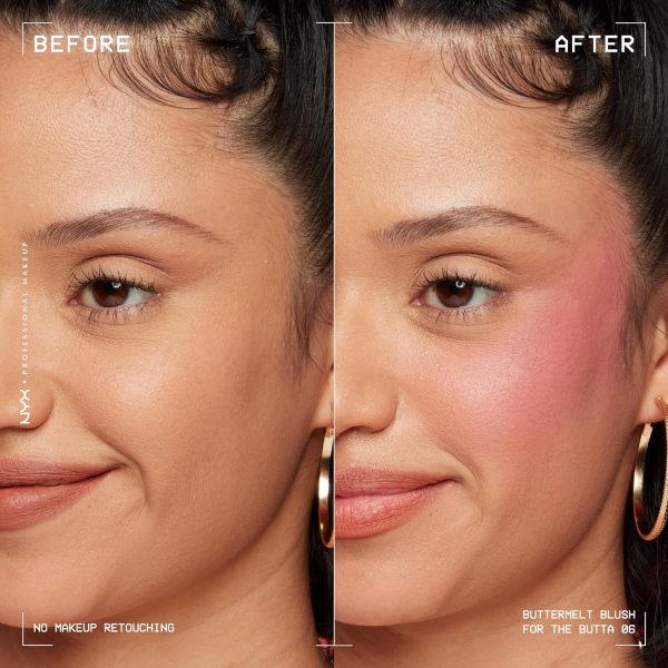NYX PROFESSIONAL MAKEUP Buttermelt Powder Blush, Fade and Transfer-Resistant Blush, Up to 12HR Make Up Wear, Vegan Formula - For The Butta - Image 4