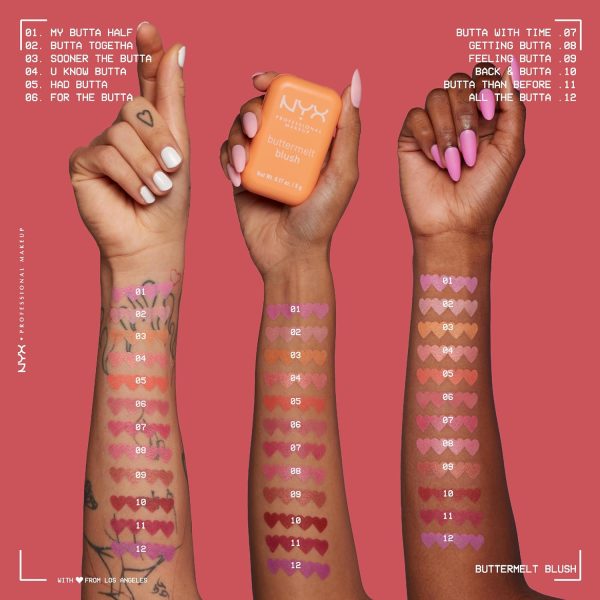 NYX PROFESSIONAL MAKEUP Buttermelt Powder Blush, Fade and Transfer-Resistant Blush, Up to 12HR Make Up Wear, Vegan Formula - For The Butta - Image 6