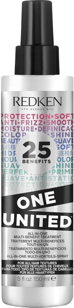 Redken One United Leave In Conditioner | Multi-Benefit Hair Treatment | Detangles, Nourishes, & Smooths Frizz | Heat Protection Spray for Blow Dry & Styling | For All Hair Types | Paraben Free