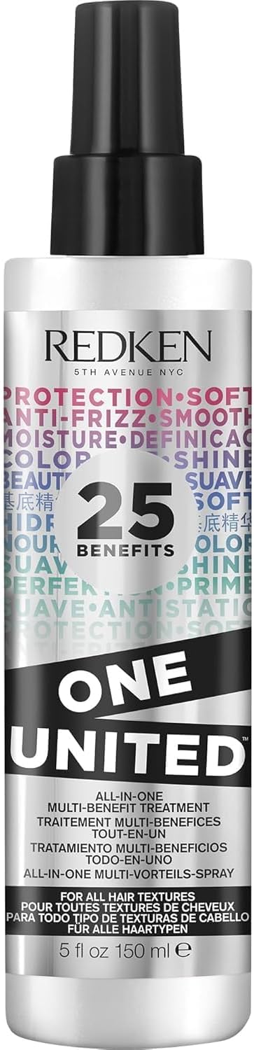 Redken One United Leave In Conditioner | Multi-Benefit Hair Treatment | Detangles, Nourishes, & Smooths Frizz | Heat Protection Spray for Blow Dry & Styling | For All Hair Types | Paraben Free