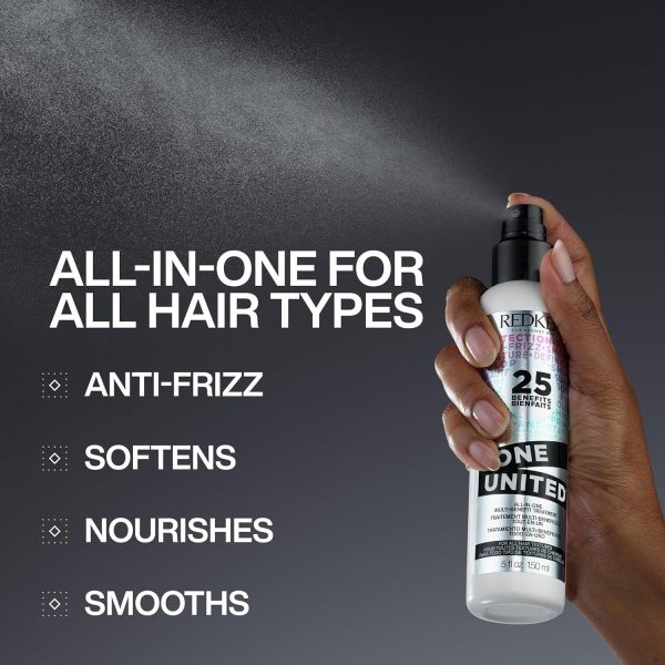 Redken One United Leave In Conditioner | Multi-Benefit Hair Treatment | Detangles, Nourishes, & Smooths Frizz | Heat Protection Spray for Blow Dry & Styling | For All Hair Types | Paraben Free - Image 4