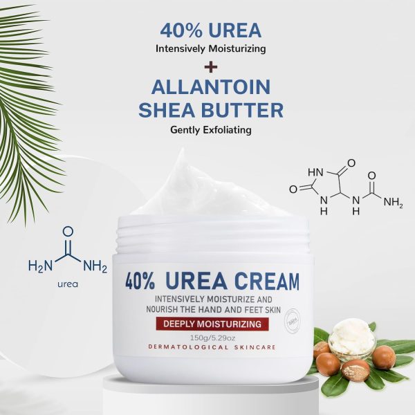 Urea Cream 40 Percent, Urea Foot & Hand Cream for Dry Cracked, 40 per Urea Lotion for Feet Maximum Strength - Image 2